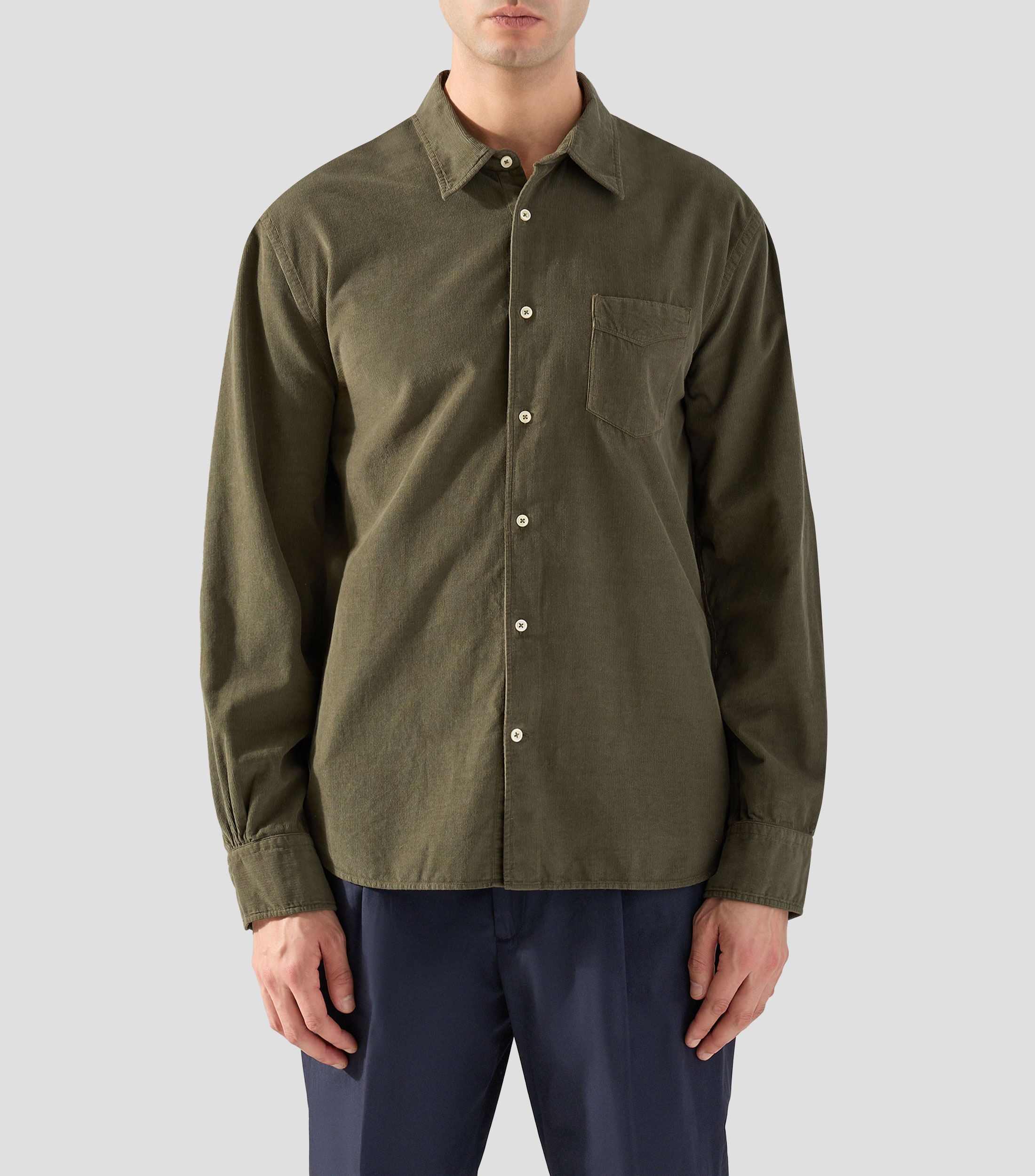 Camisa lisa manga larga Hombre